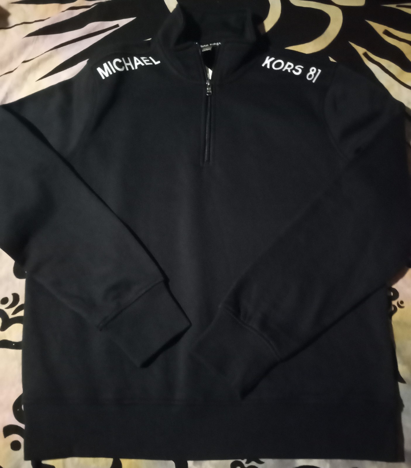 Michael Kors 1/4 Zip Logo Pullover, Large