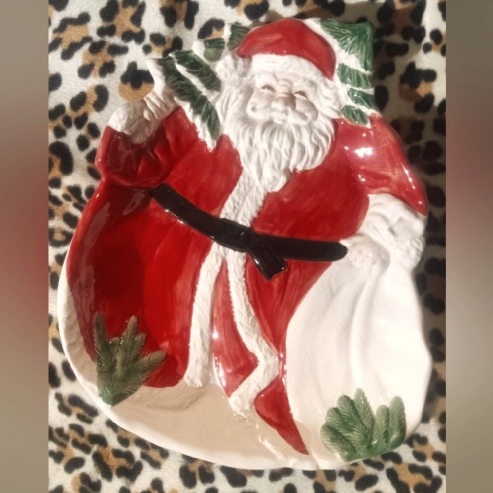 OCI Fitz & Floyd German Santa Serving Plate