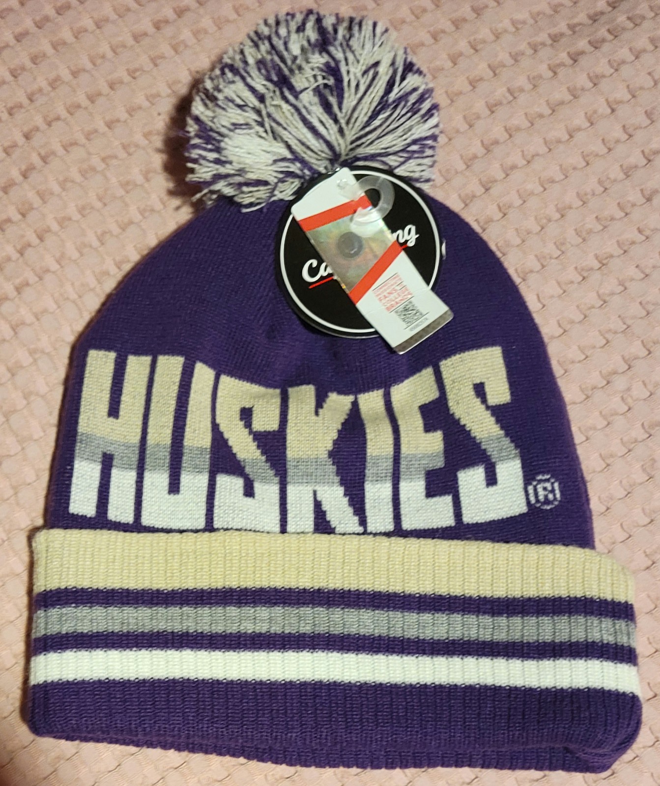 Gallery image 1 for Captivating UW Huskies Pom Beanie, One Size