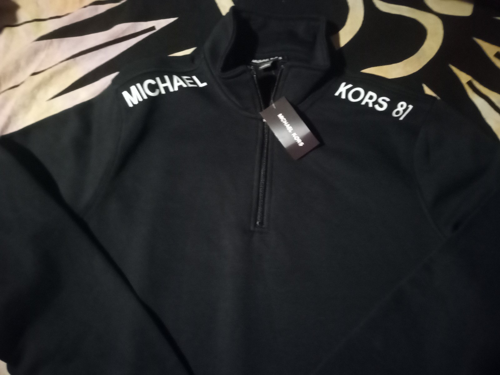 Gallery image 1 for Michael Kors 1/4 Zip Logo Pullover, Large