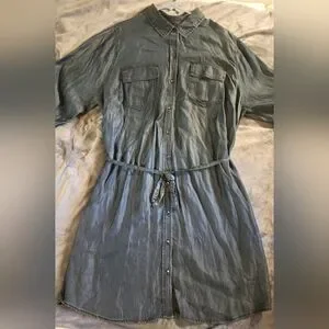 Gallery image 1 for Ava & Viv Denim Shirtdress, 1X