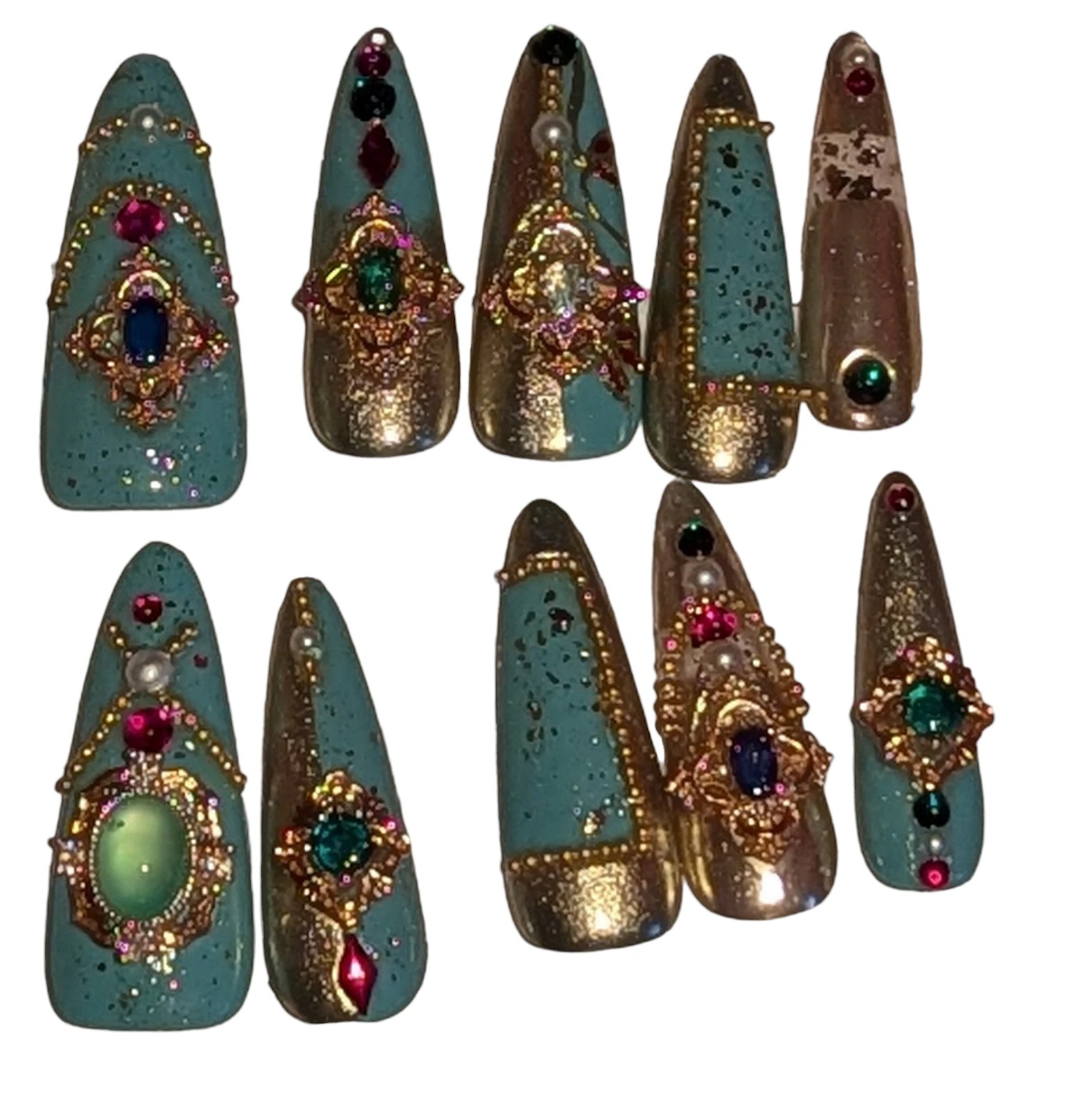 Press On Nails Hand Painted