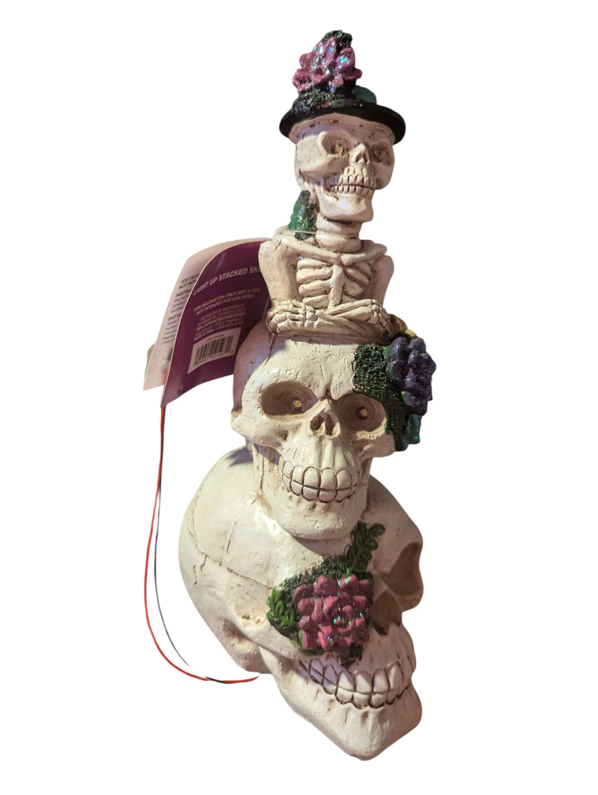 Day of the Dead Light Up Stacked Skulls