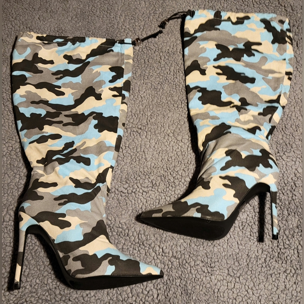 Camouflage Stiletto Boots