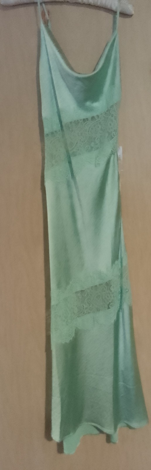 Gallery image 3 for Forever 21 Lace Trim Satin Cowl Maxi Dress, Small