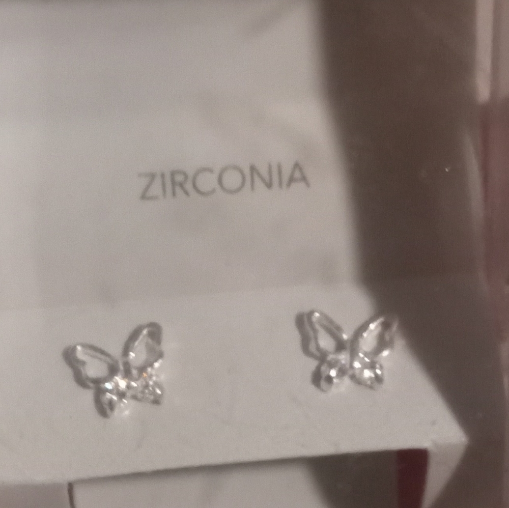 2 Pair Sterling Silver & CZ Earrings