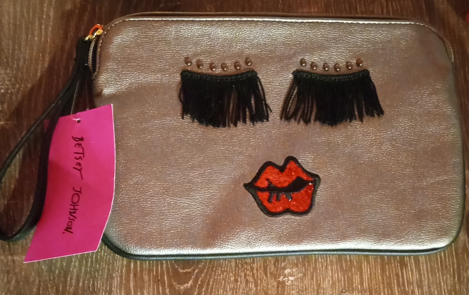 Betsey Johnson Eyelash Fringe Wristlet