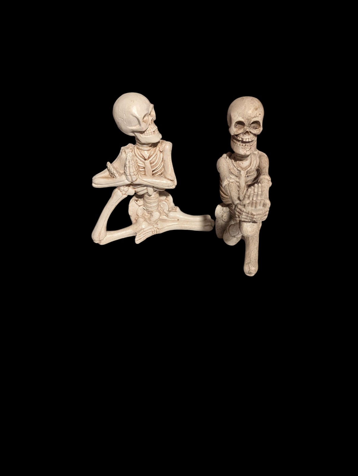 Halloween Decor, Set of Skeletons in Yoga Poses