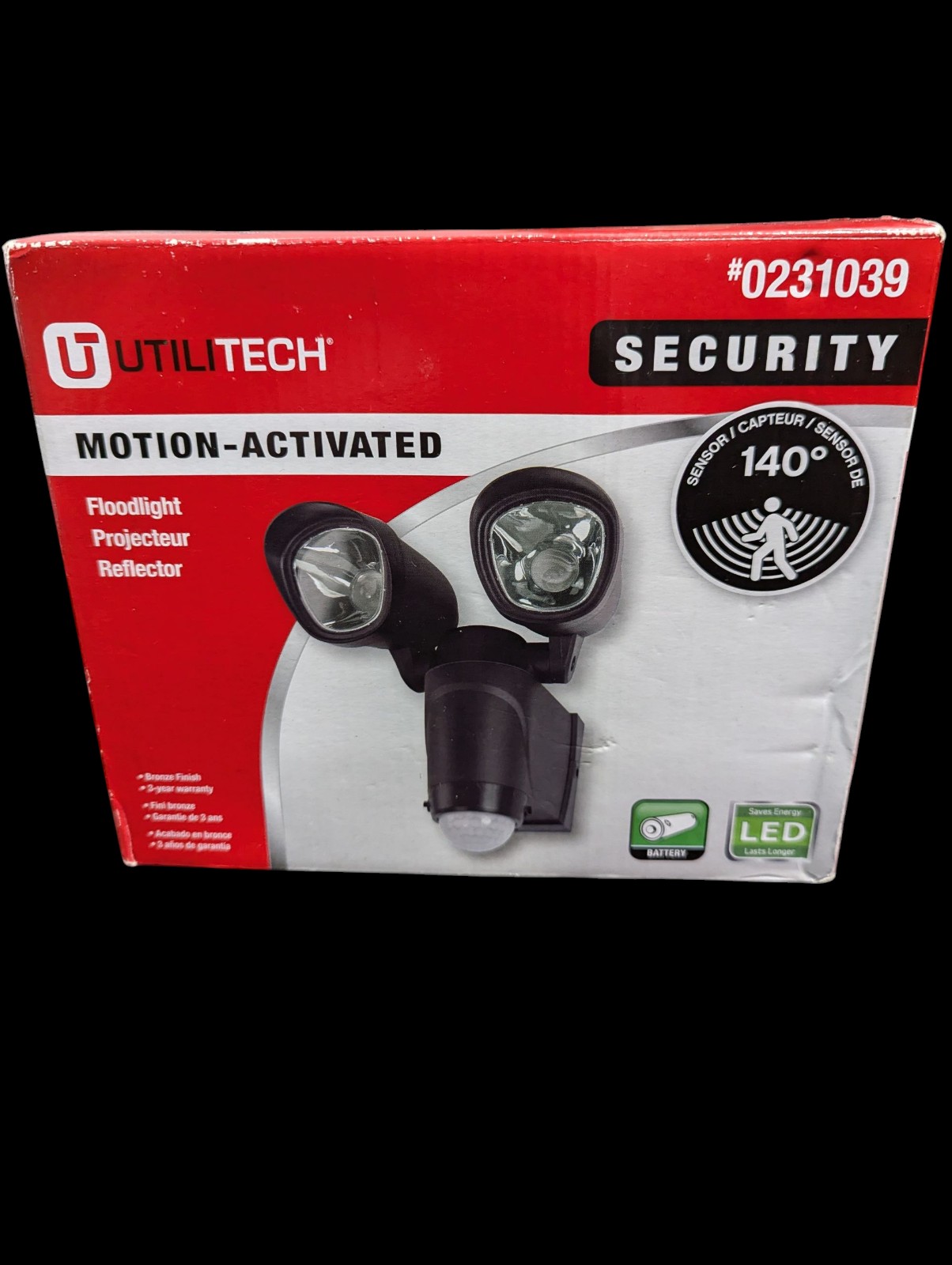 UtiliTech Security Floodlight, Motion-Activated