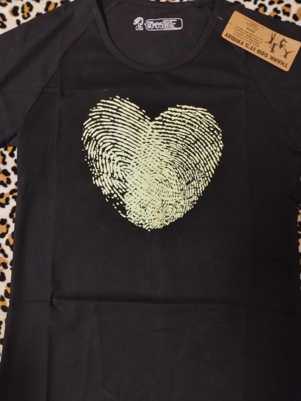 Gallery image 2 for Tantra T-shirts Fingerprints Heart Tee, Medium