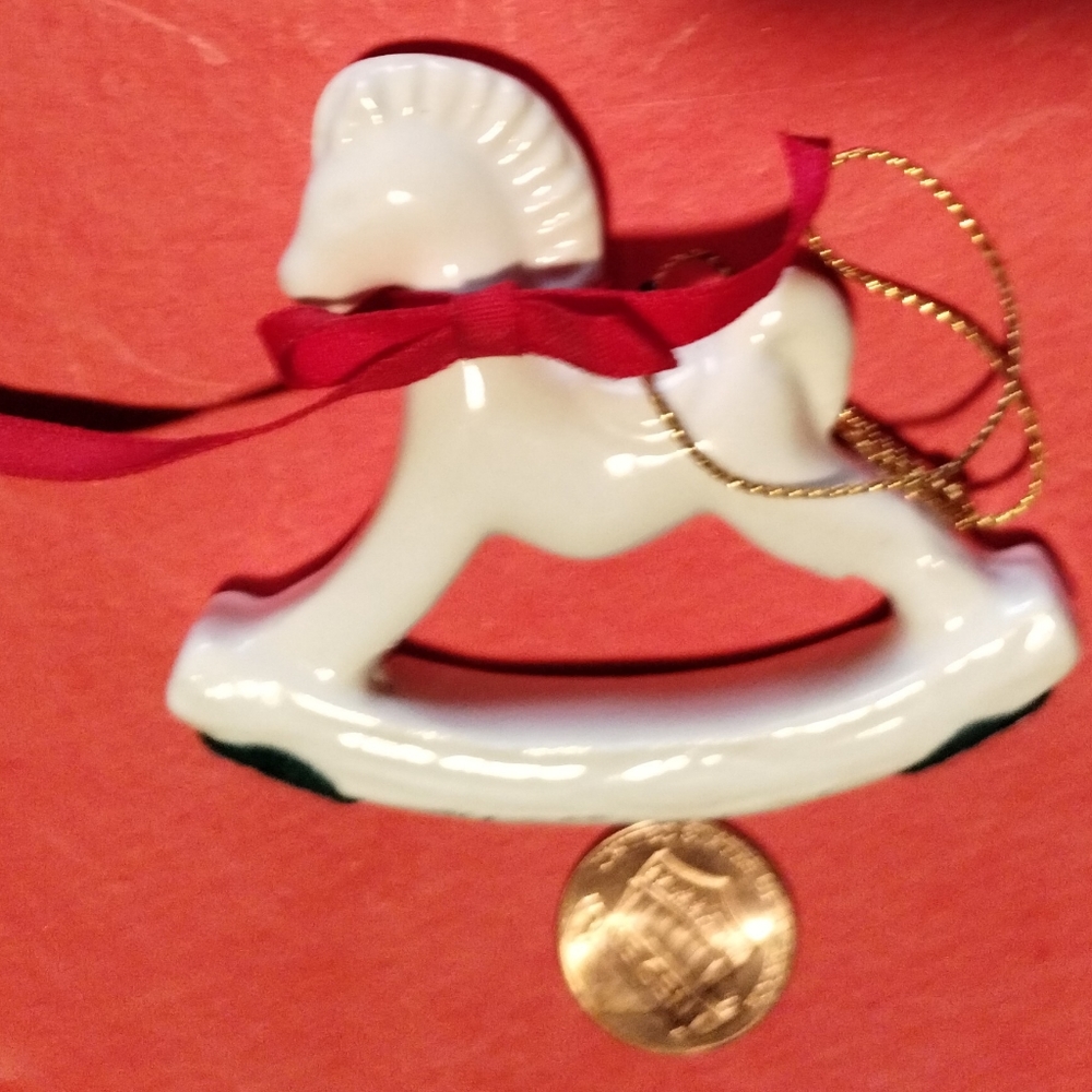 Gallery image 1 for Vintage Bone China Xmas Ornament Rocking Horse