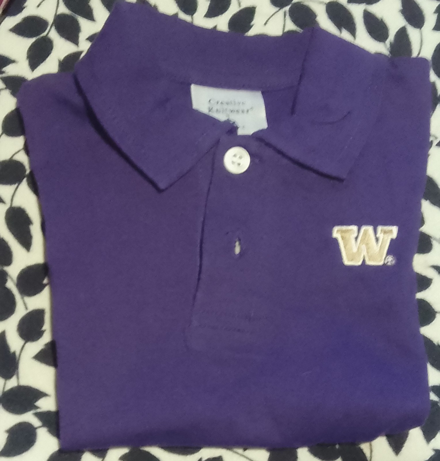 Gallery image 1 for UW Huskies Polo Onesie, 3-6 Months