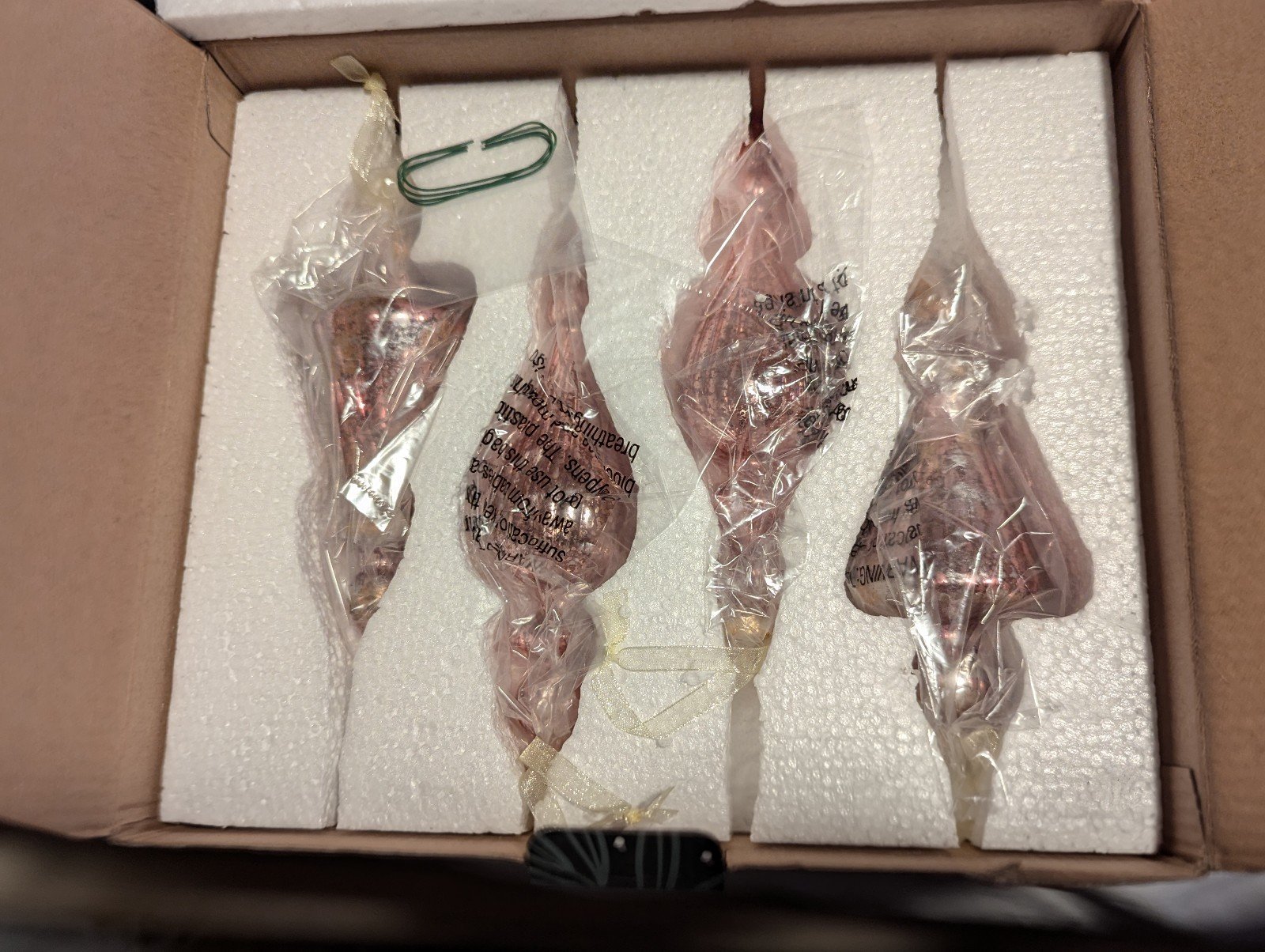 KI Store Mercury Glass Christmas Ornaments, Set of 4