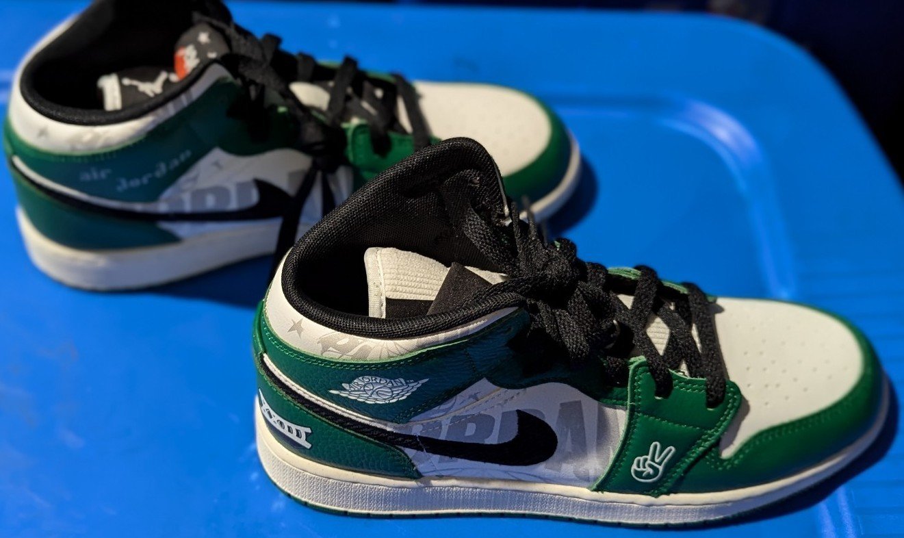 Gallery image 2 for Jordan 1 Mid SE Overbranded Youth Sneakers