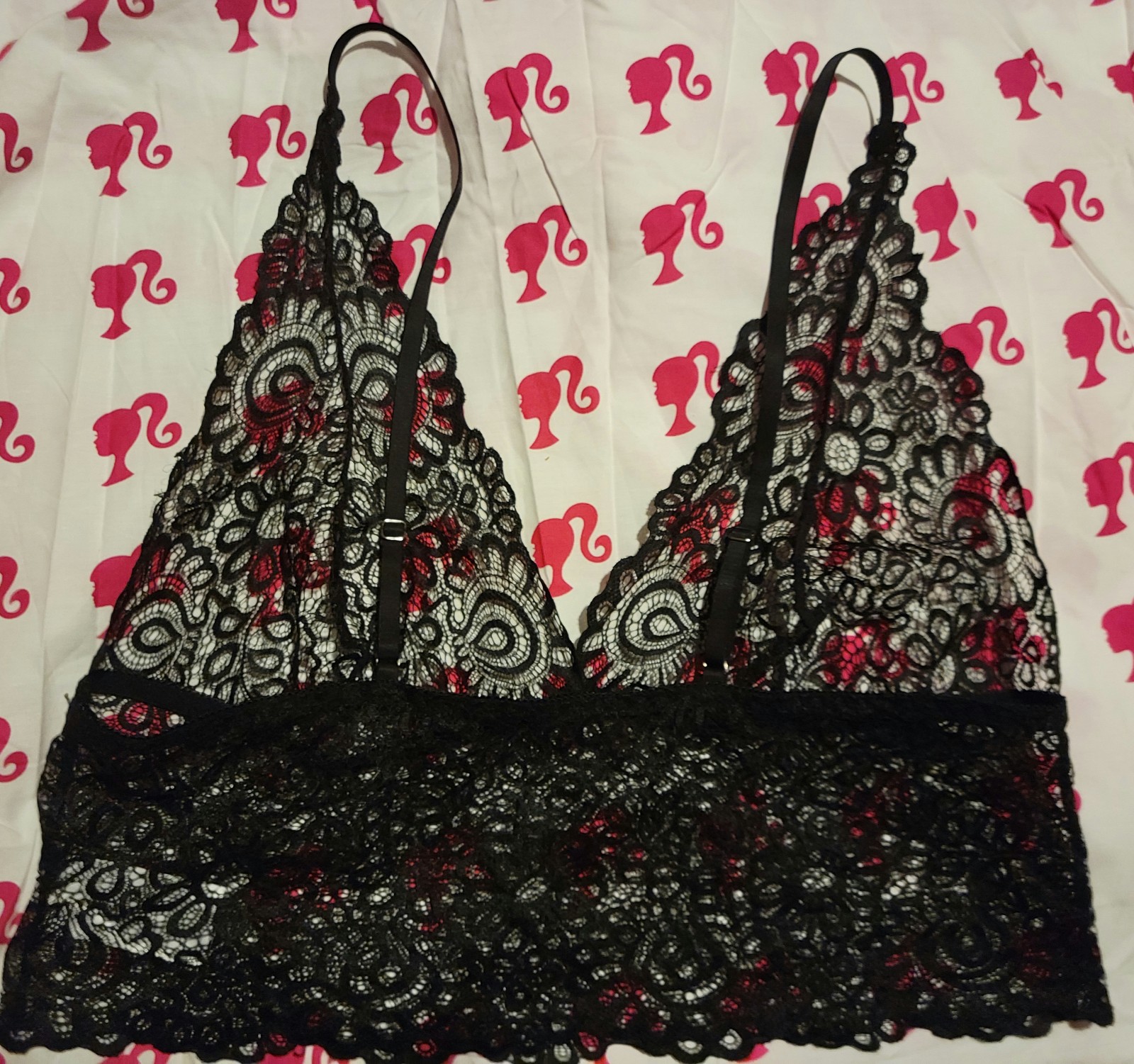Gallery image 1 for Black Lace Bralette, XL