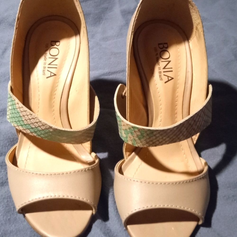 BONIA Strappy Wedge Heels, Size 4