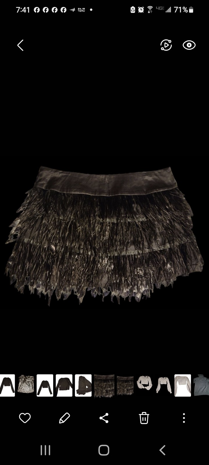 Bebe Feathered Mini Skirt