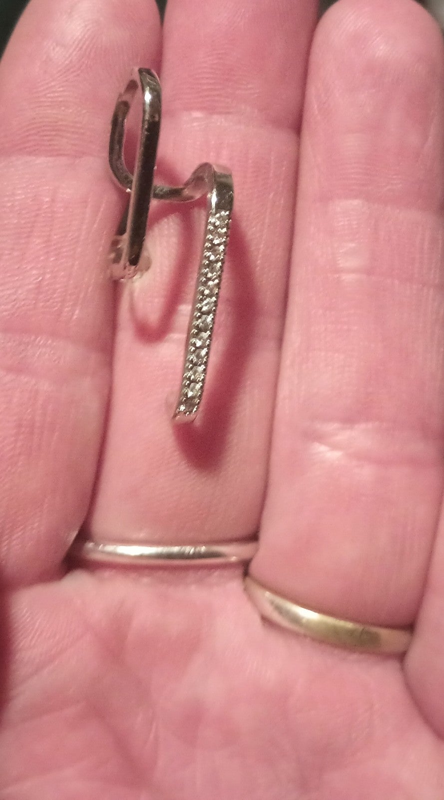 Gallery image 3 for 925 Pierced Earring Cuff w/Cubic Zirconia