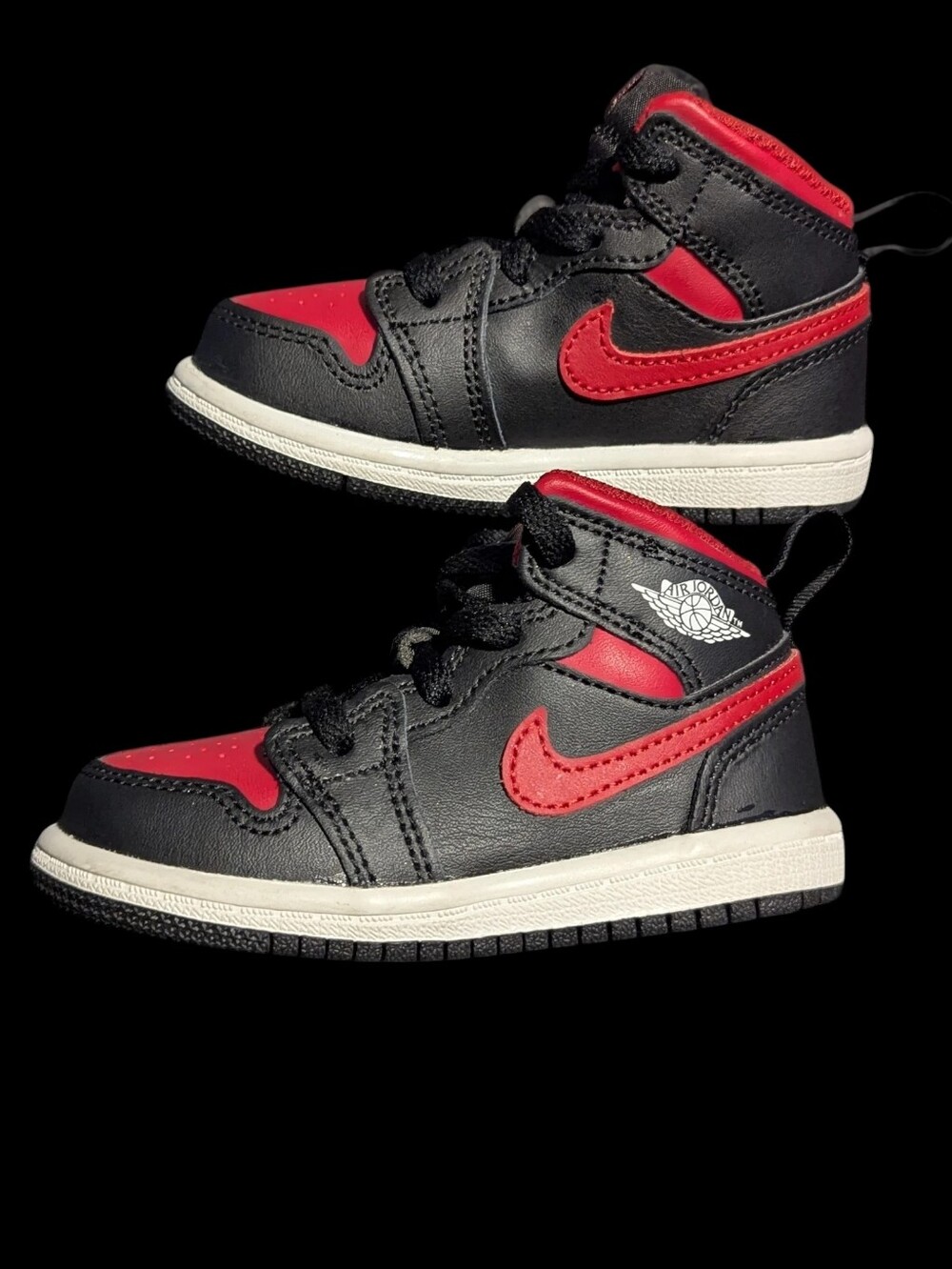 Gallery image 2 for Jordan 1 Mid Toddler Sneaker in Bred Twist