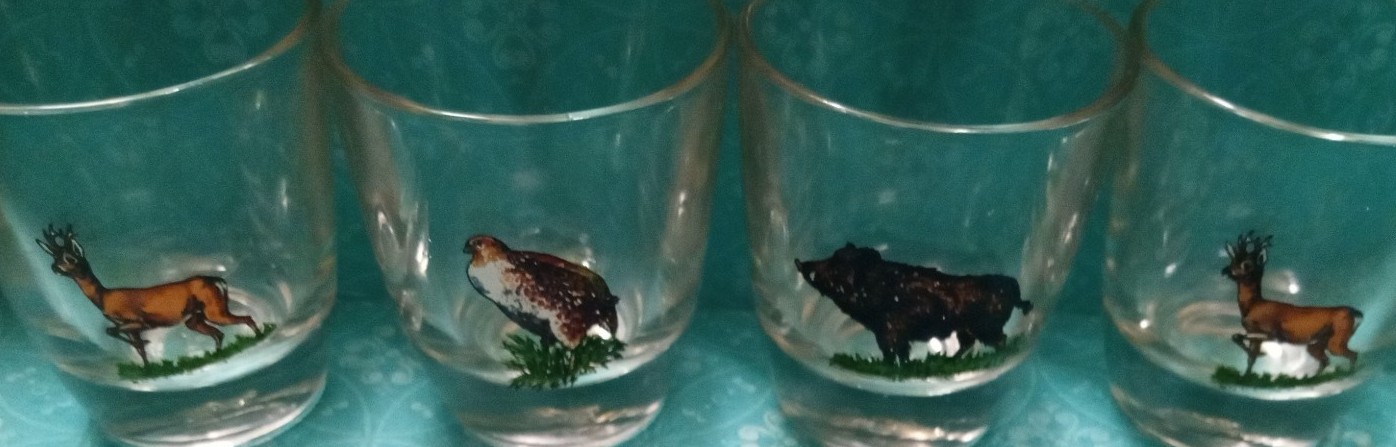 Vintage WildLife Shot Glasses, Set of 4