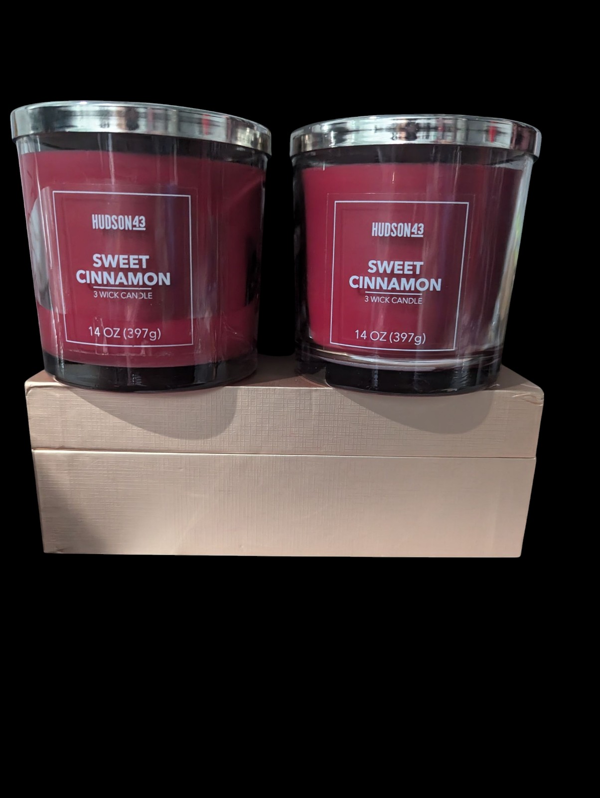 Hudson 43 Sweet Cinnamon 3-Wick Candles, Set of 2