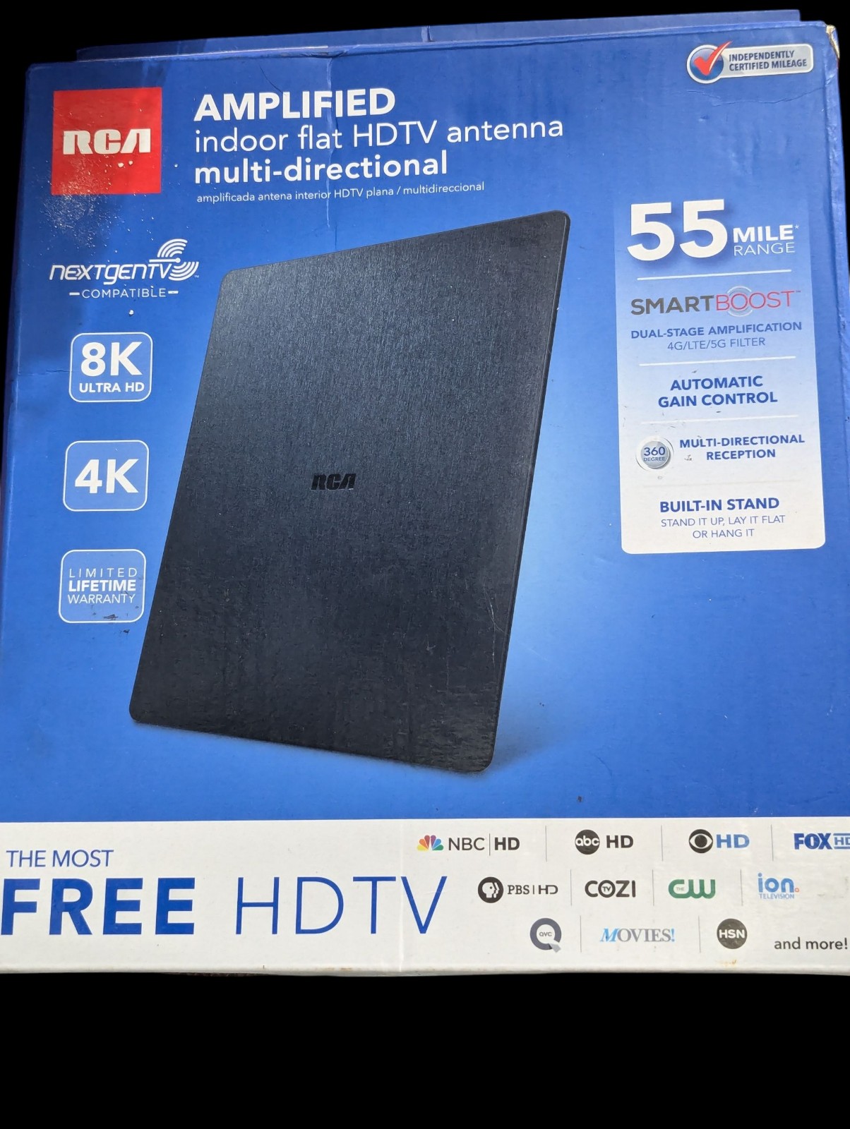 RCA Amplified SmartBoost HDTV Indoor Antenna