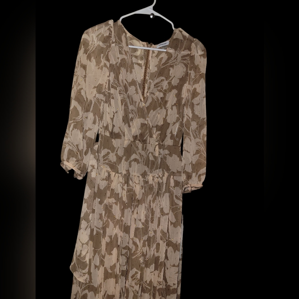 Gallery image 2 for Calvin Klein 3/4 Sleeve Maxi Dress, Size 4