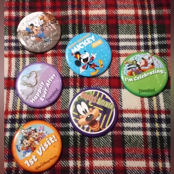Disney Parks Celebration Buttons, Bundle of 6