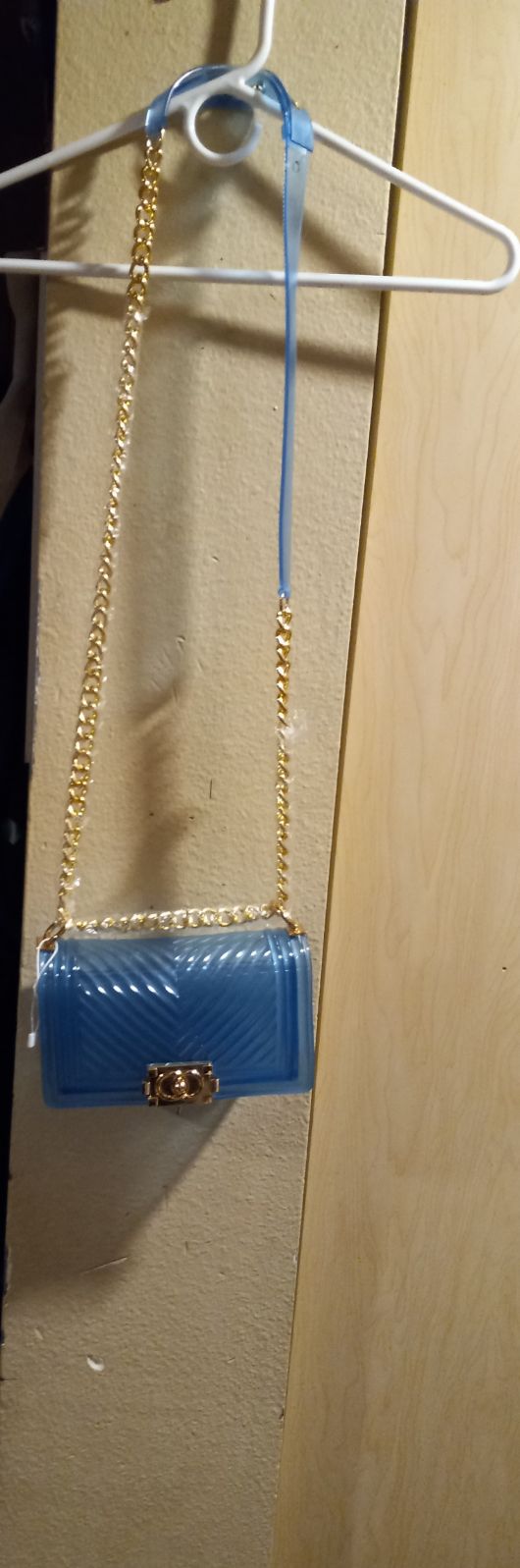 Gallery image 3 for Blue plastic crossbody purse