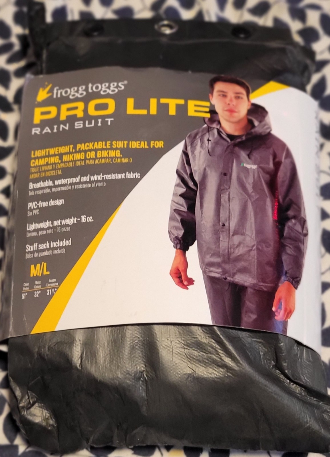 frogg toggs Pro Lite Rain Suit, Med/Large