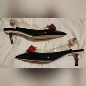 Gallery image 2 for Gucci Eleanor Strawberry Plexi Slingbacks, 36.5