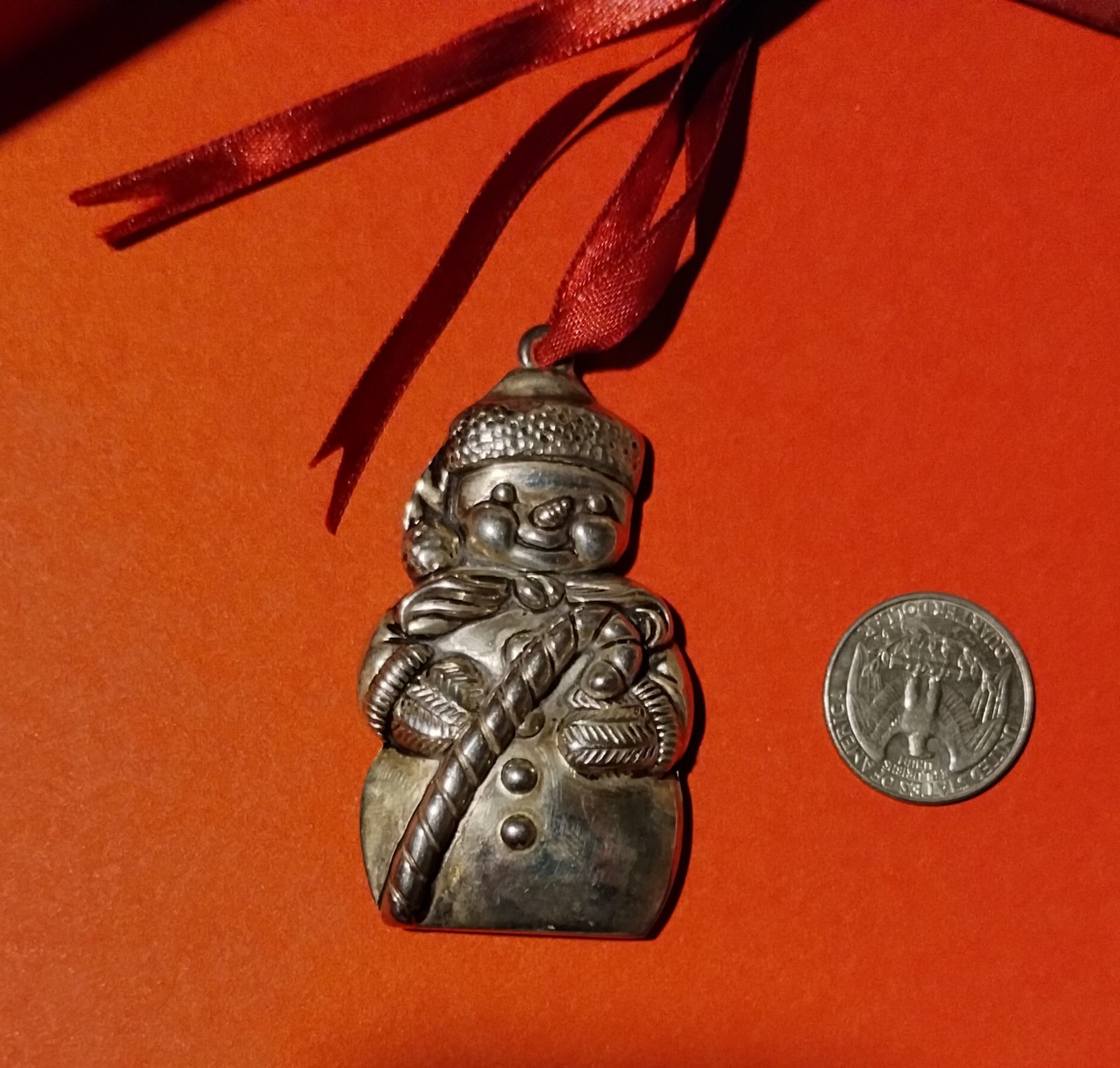 Gallery image 2 for Gorham Snowman Silver Ornament