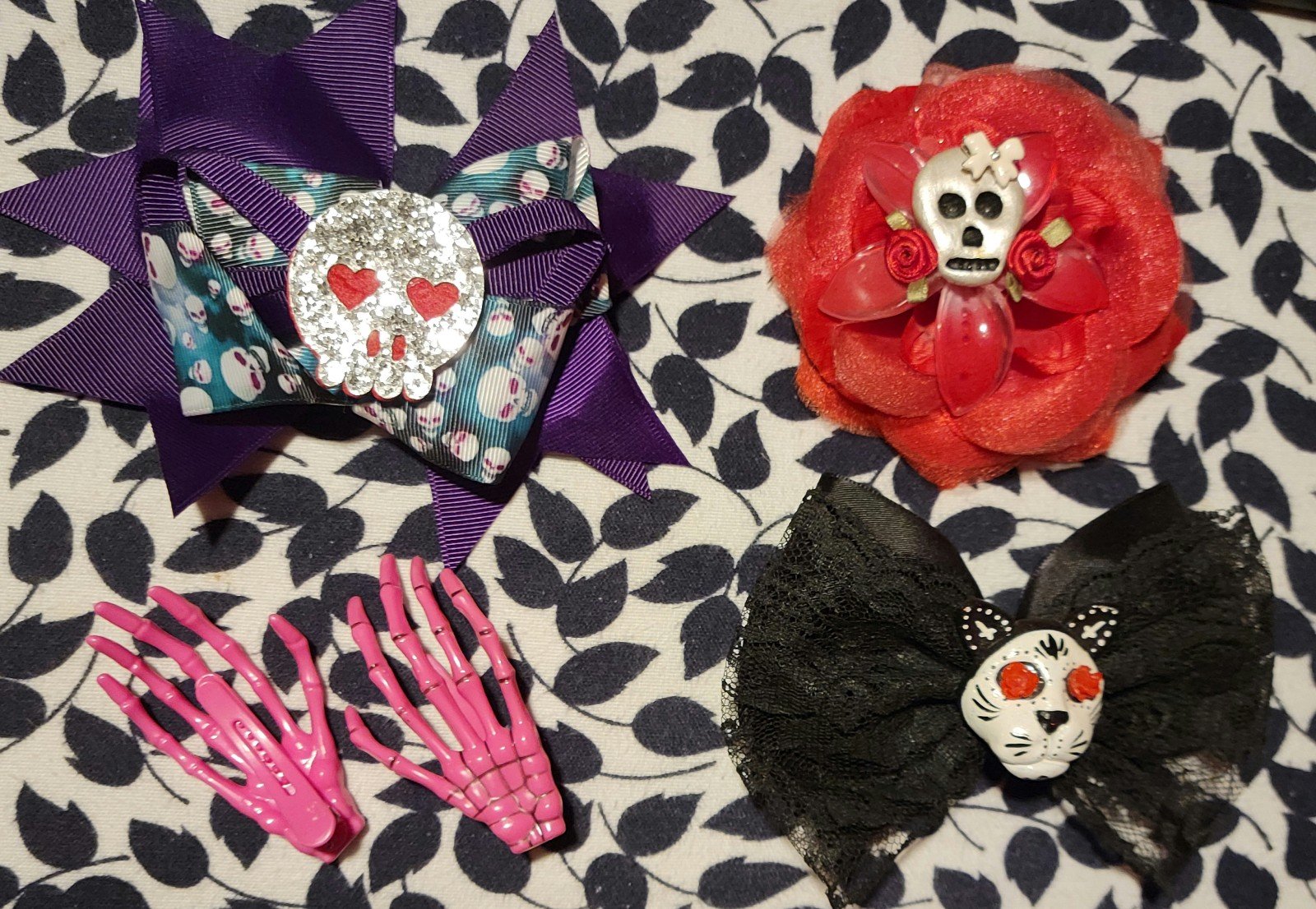 Day of the Dead/Halloween Inspired Bundle of Hairclips
