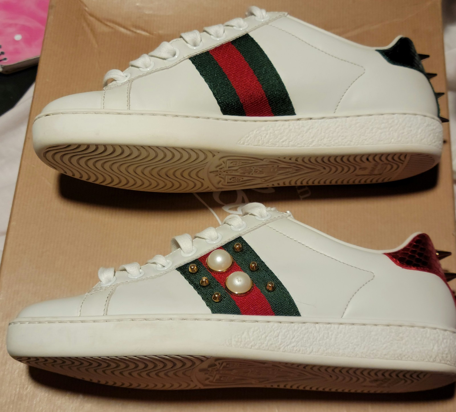 Gallery image 2 for Gucci Ace Studded Leather Sneaker