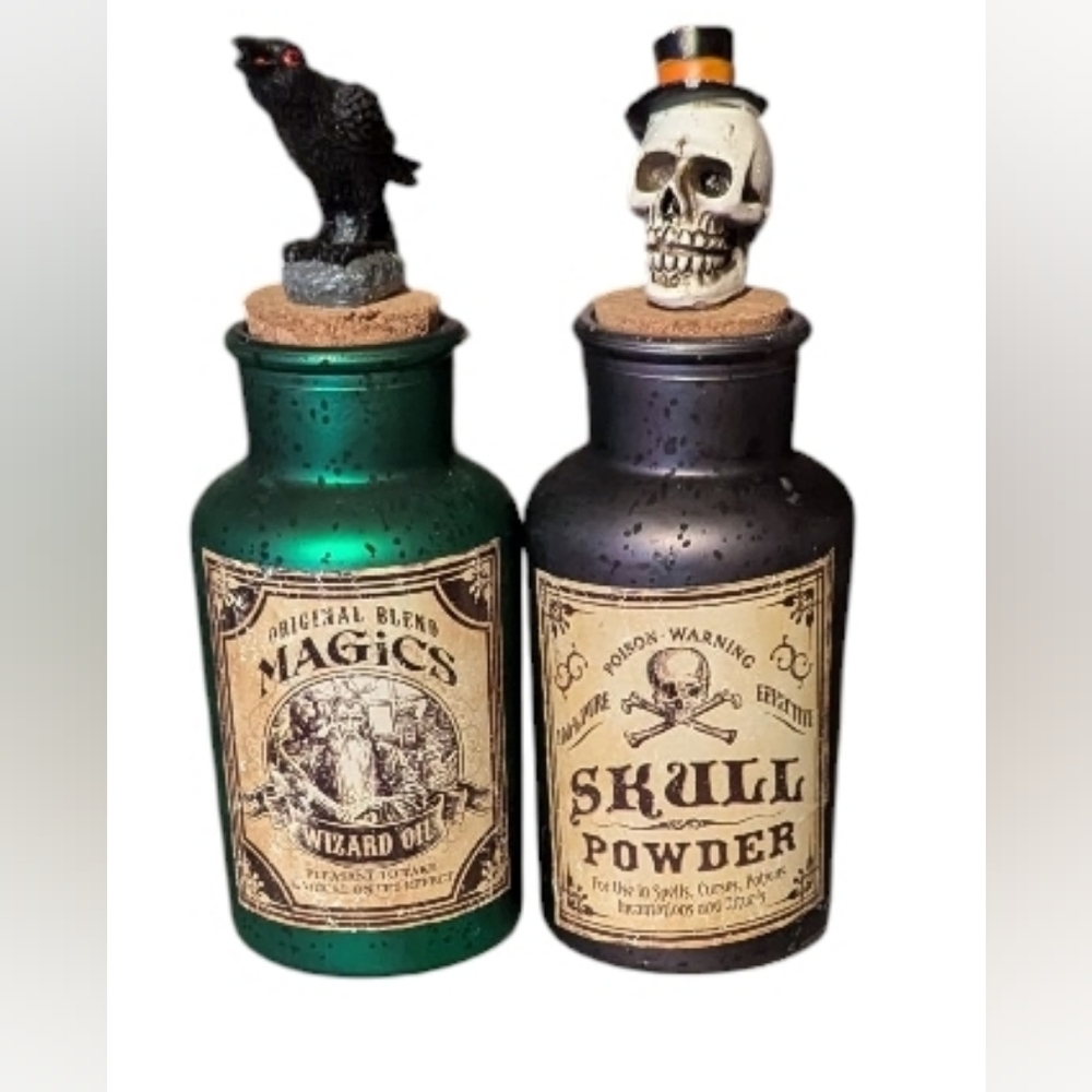 Halloween Decor Set of 2 Magic Bottles