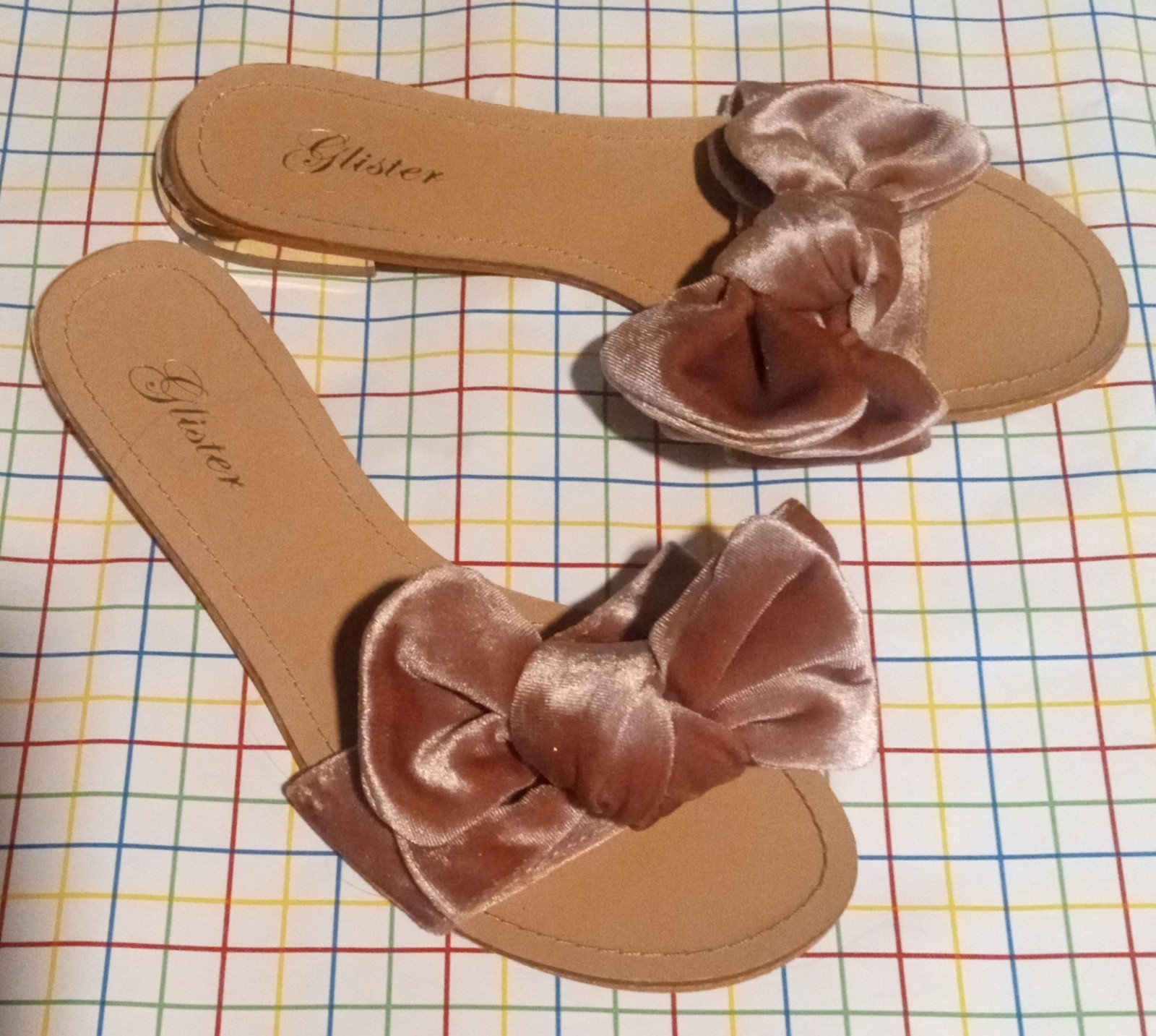 Glister Velvet Slide Sandals, 8