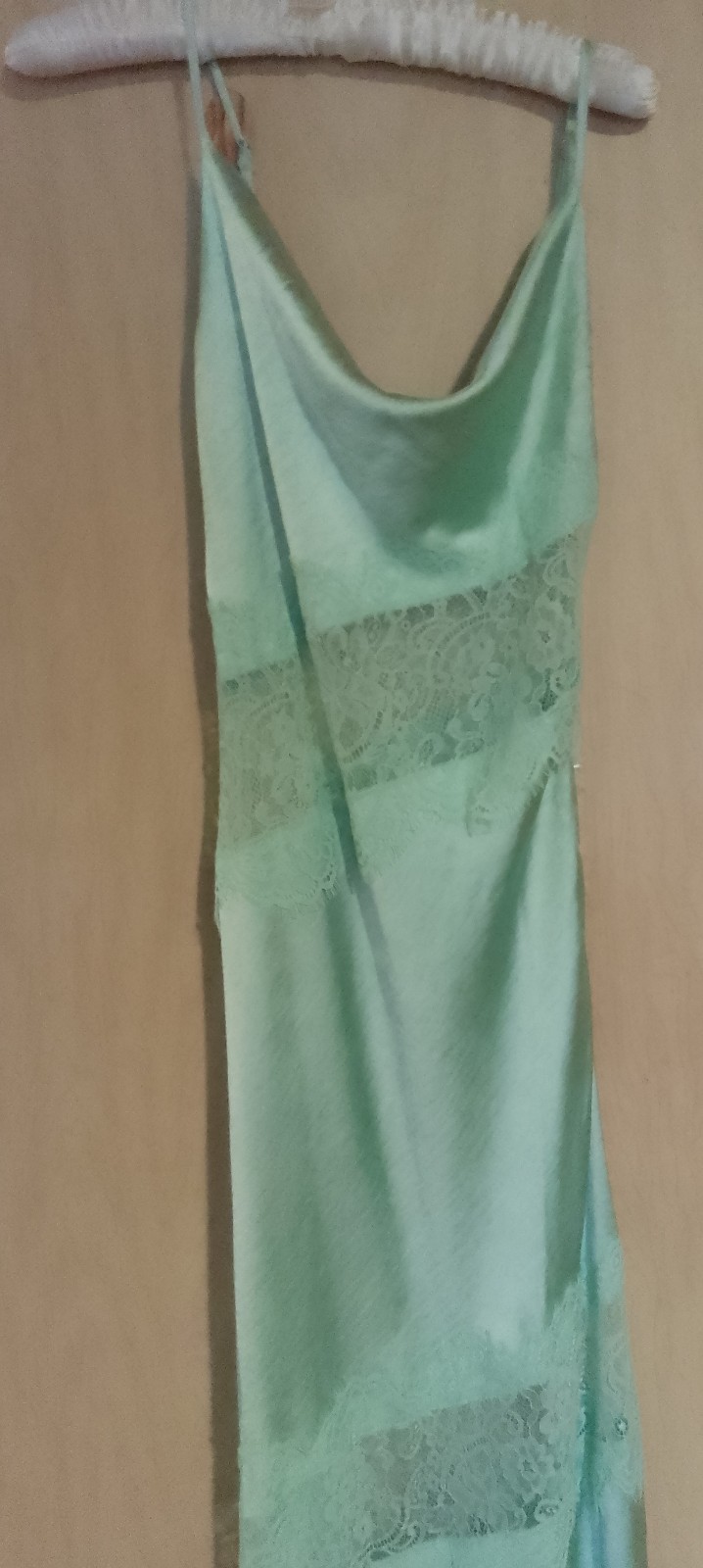 Gallery image 1 for Forever 21 Lace Trim Satin Cowl Maxi Dress, Small