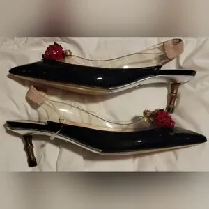 Gallery image 3 for Gucci Eleanor Strawberry Plexi Slingbacks, 36.5