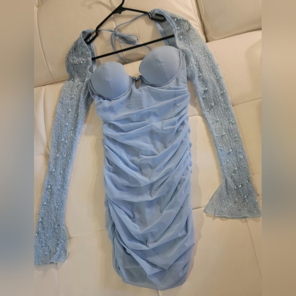 Gallery image 2 for Oh Polly Embellished Long Sleeved Dress