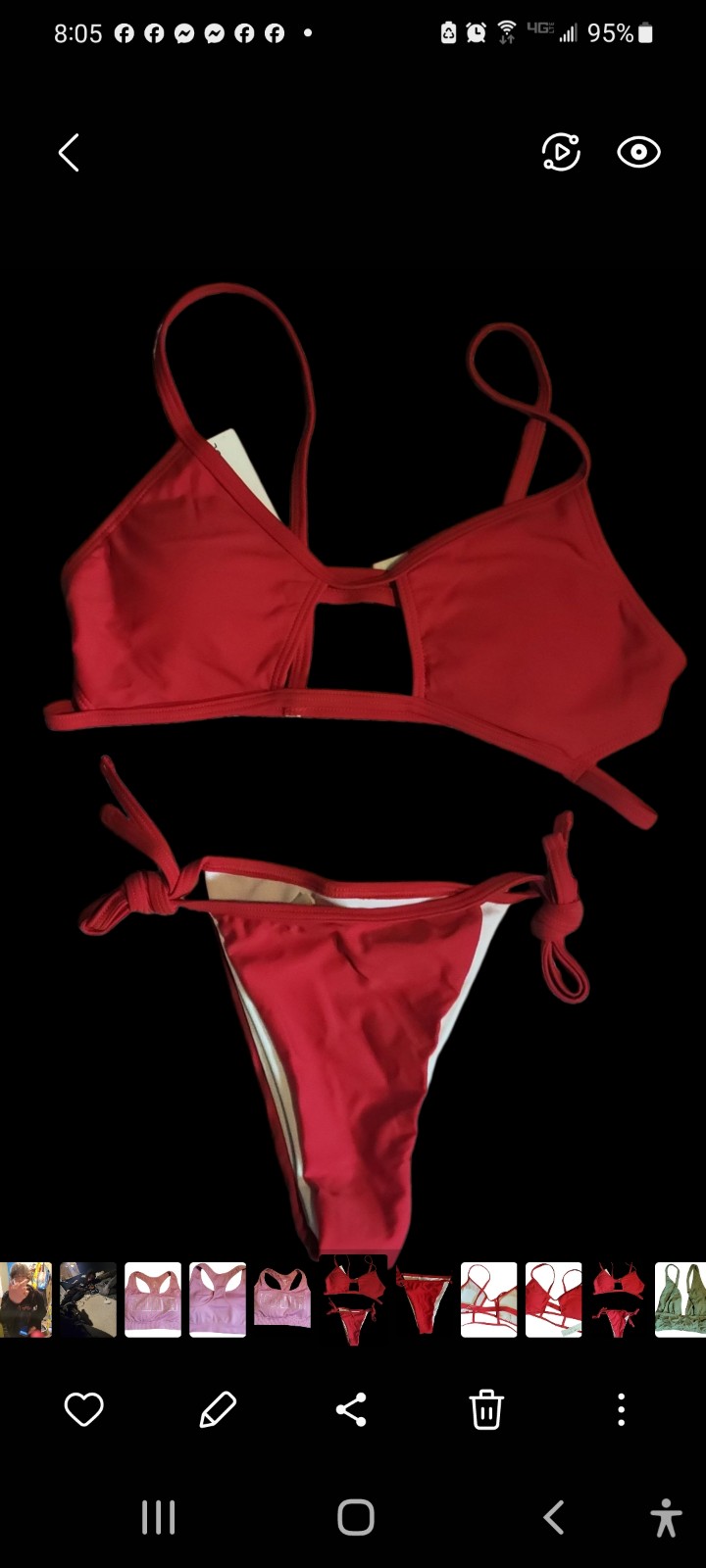 Aqua Tropic Scoop Crop 2-Piece Swimsuit, Size Small