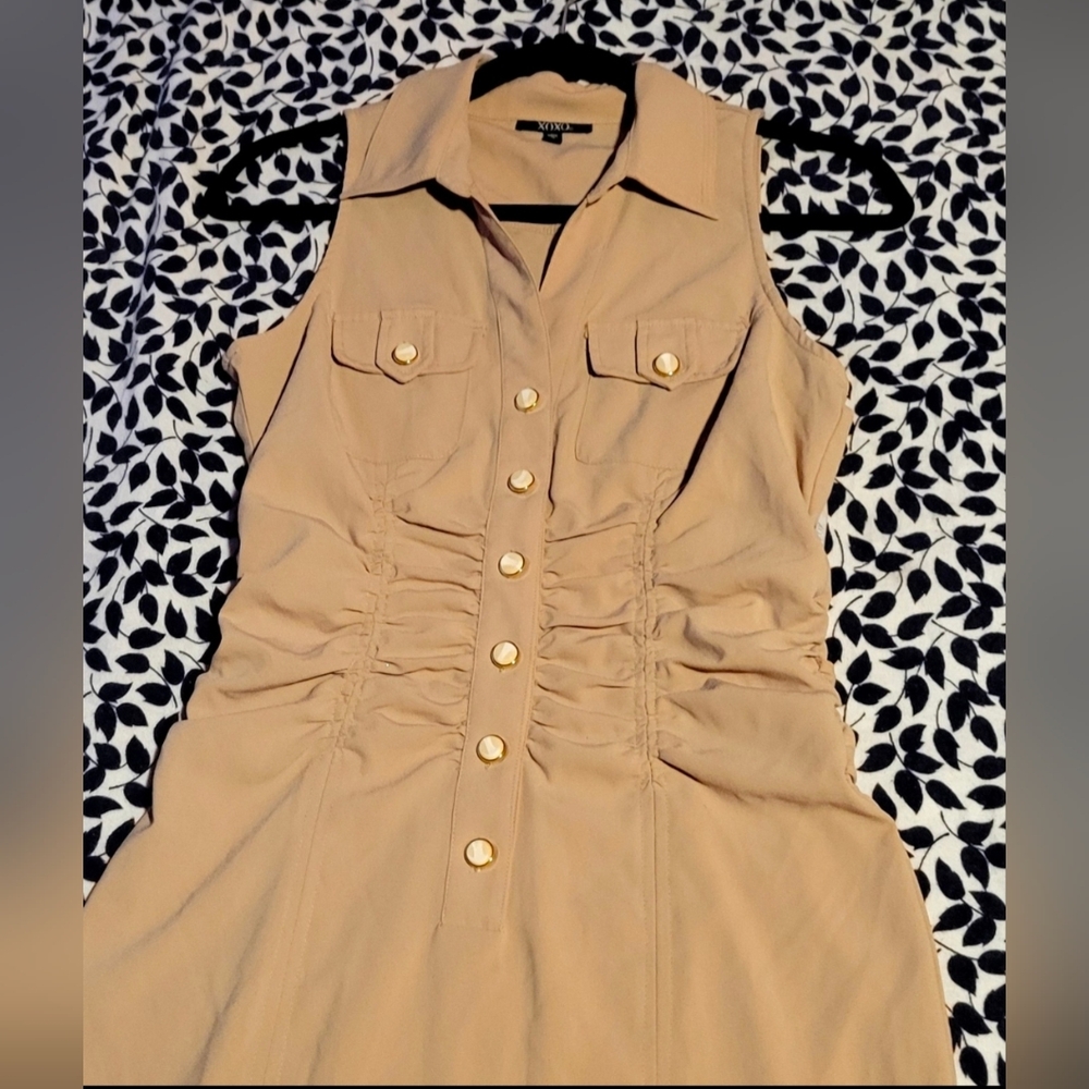 Gallery image 1 for XOXO Junior's Ruched Shirtdress
