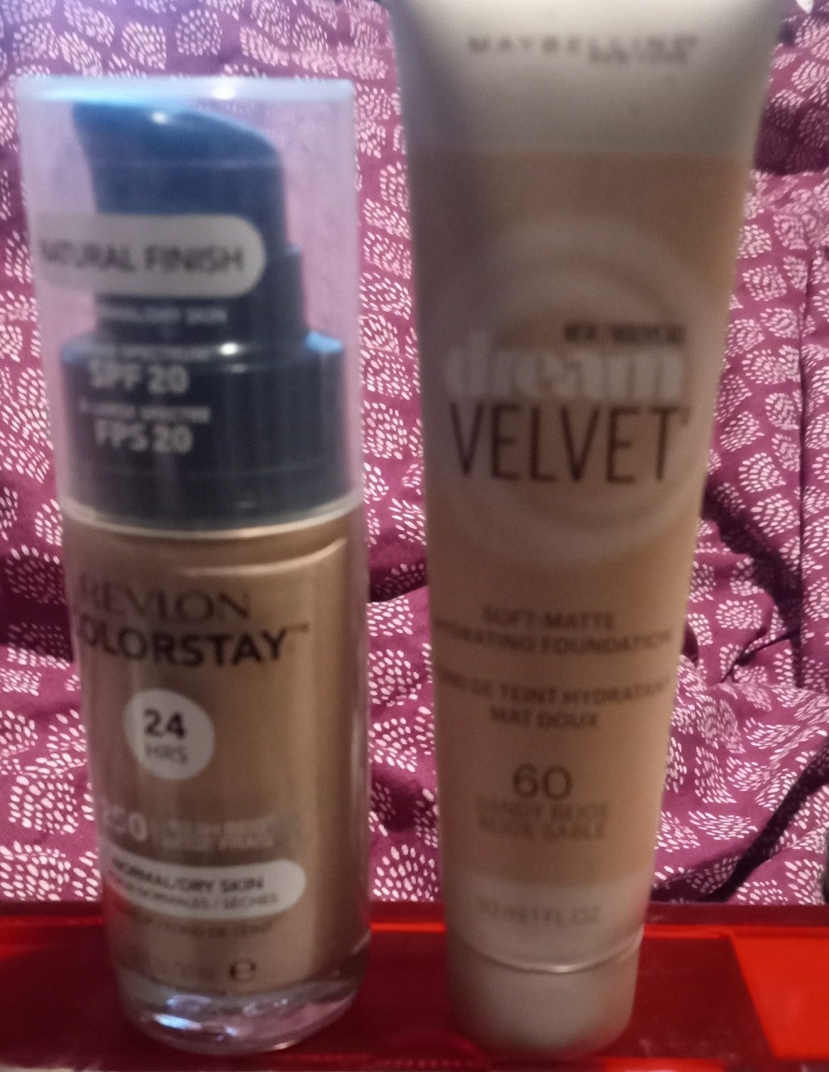 Revlon #250 Fresh Beige & Maybelline #60 Sandy Beige
