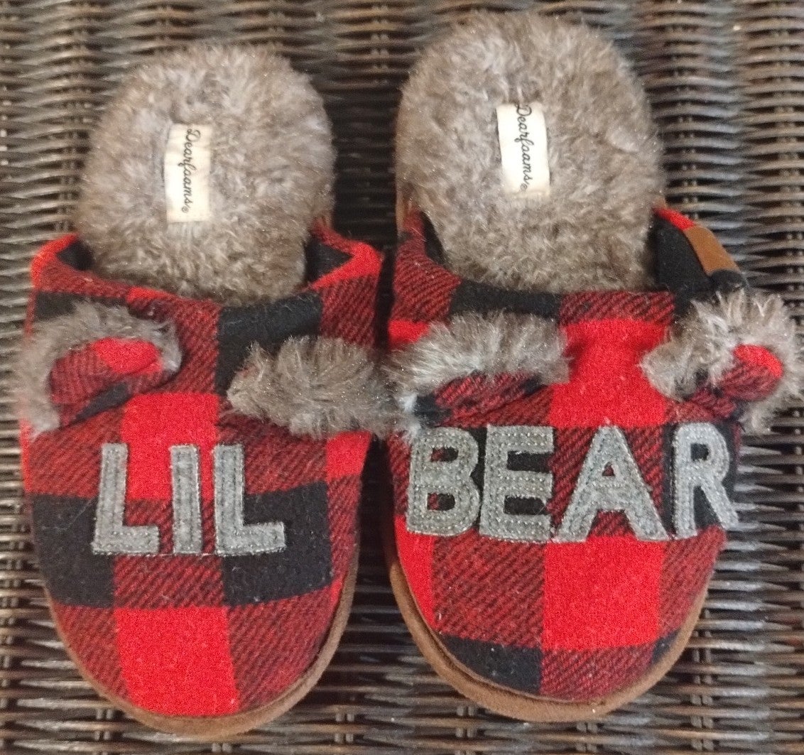 DearFoams Lil Bear Slippers, Size 13
