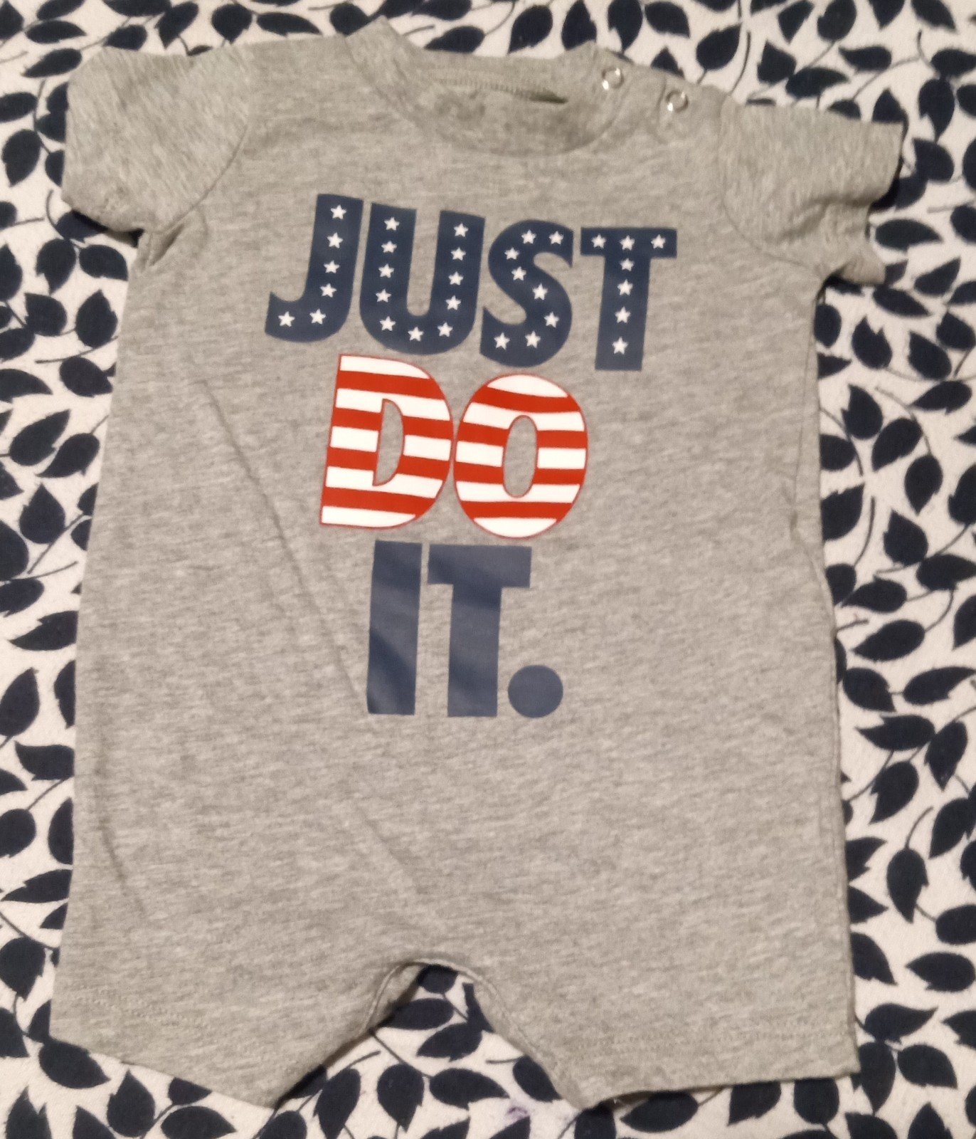 Nike "Just Do It" Raglan Romper, 3 Months