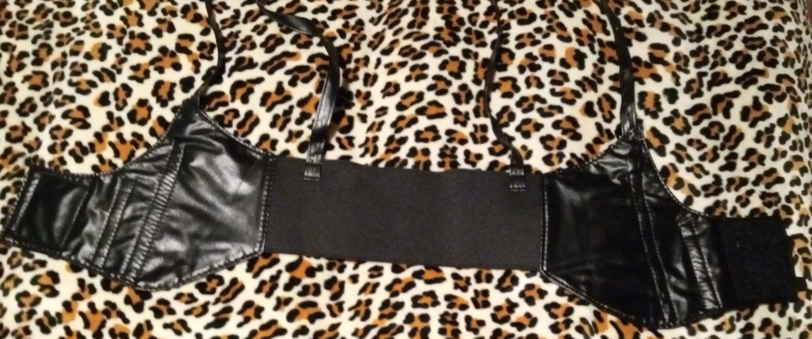 Gallery image 1 for Faux Leather Bralette, Extra Small