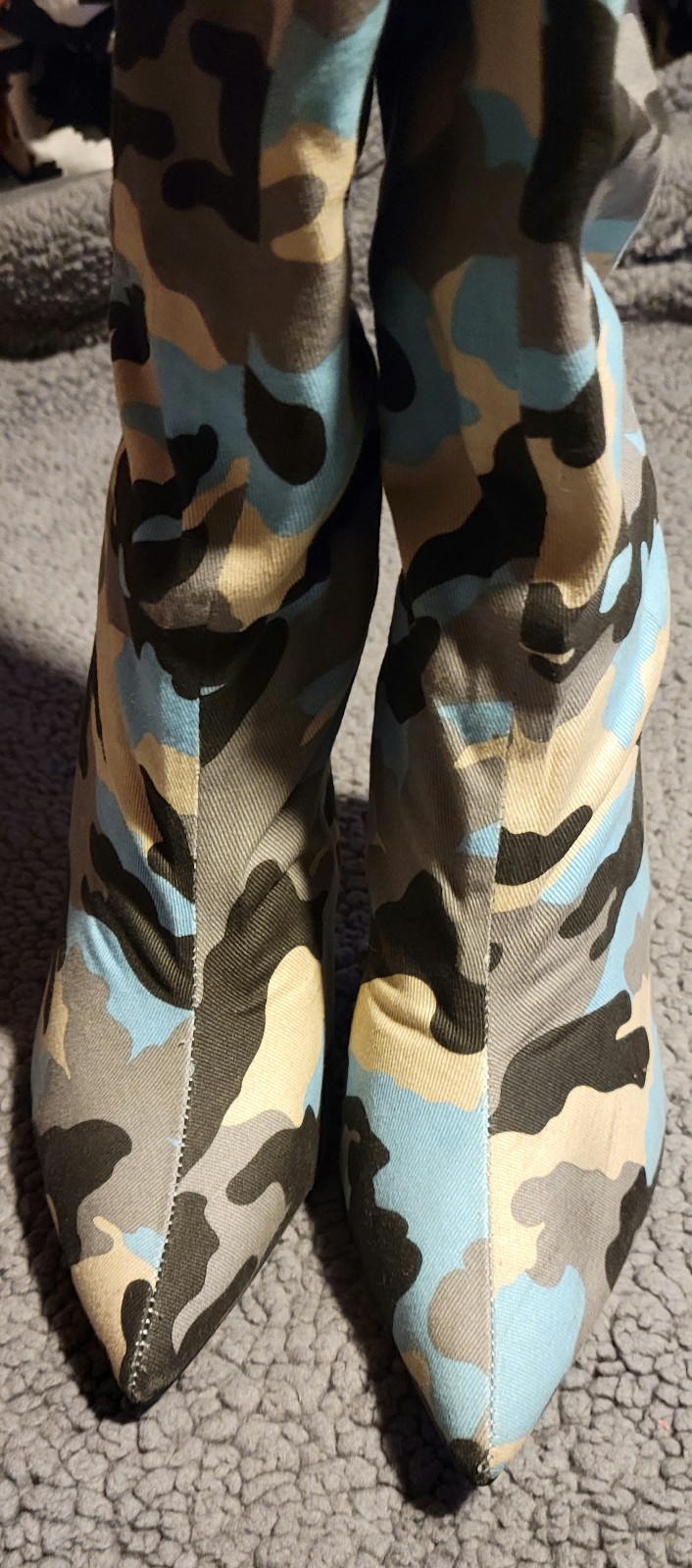 Gallery image 3 for FashionNova Boot Camp Knee High Camo Boots w/Drawstring