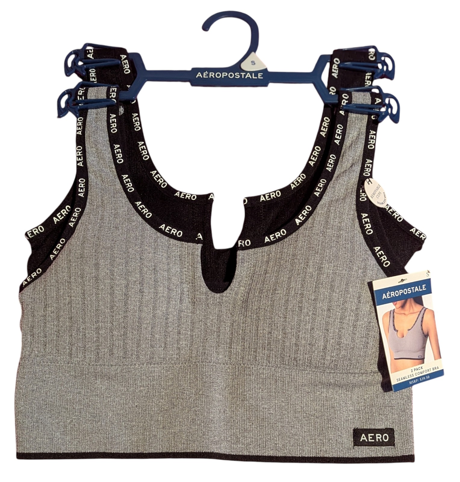 AEROPOSTALE 2-Pack Seamless Comfort Bras, Small