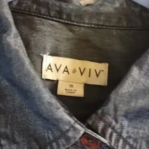 Gallery image 5 for Ava & Viv Denim Shirtdress, 1X