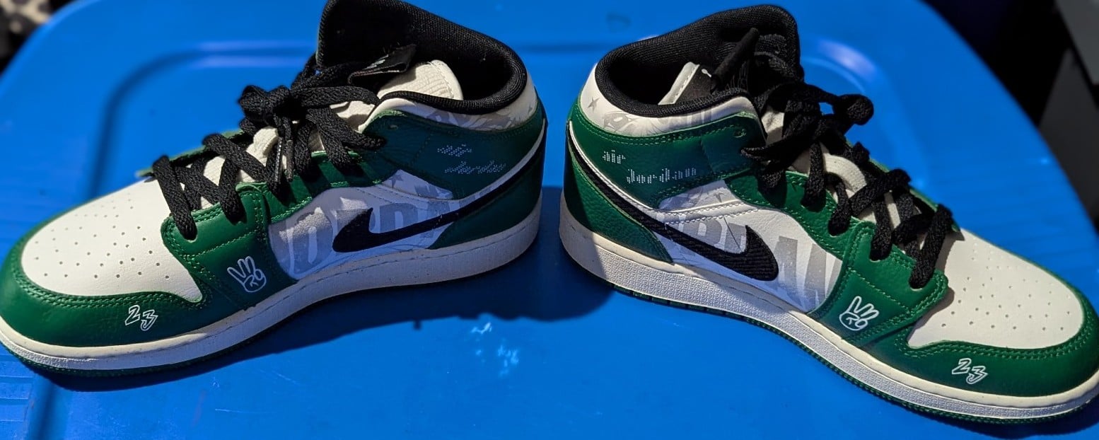 Gallery image 3 for Jordan 1 Mid SE Overbranded Youth Sneakers