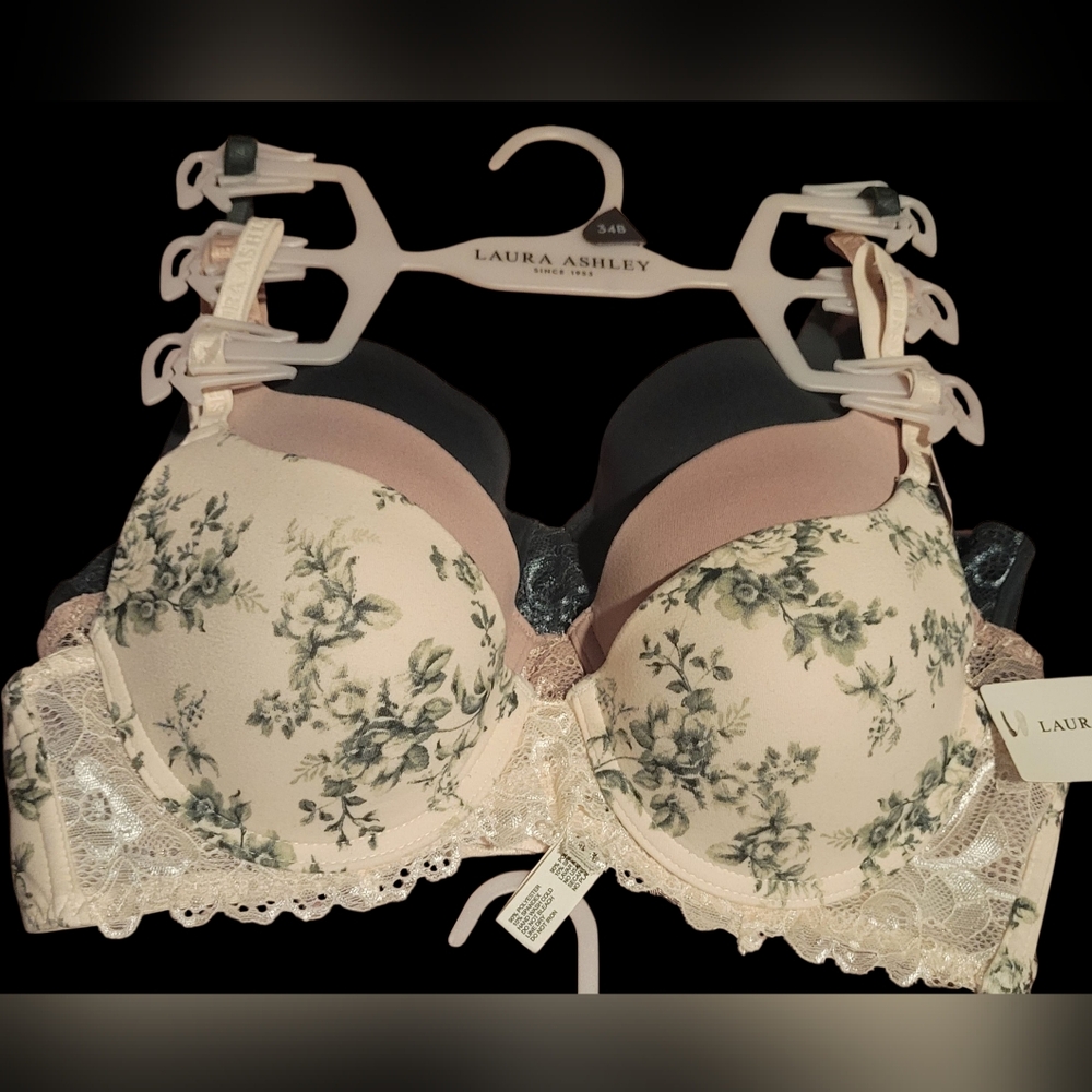Gallery image 1 for Laura Ashley 3-Pack Bras & Matching 5-Pack Panties